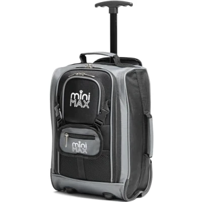 Afbeelding van Aerolite MiniMAX Ryanair, 20 l, 40 x 25 cm, maximale afmetingen handbagage onder de stoel, Rugzak met wieltjes, handbagage, zwart.,