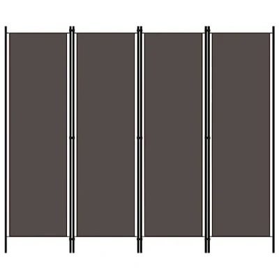Afbeelding van Kamerscherm met 4 panelen 200x180 cm antraciet