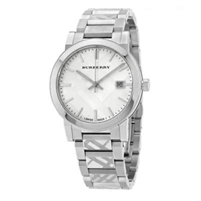 Afbeelding van Zwitserland zeldzame gegraveerde zilveren datum wijzerplaat 38 mm uniseks heren dames roestvrij staal polshorloge De stad BU9037, [zilveren armband gegraveerd zilver]+[Zilveren wijzerplaat], Prorsum