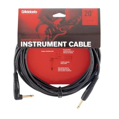 Afbeelding van D&#039;Addario PW GRA 20 Instrumentenkabel 6m 1x rechte/ hoekstekker