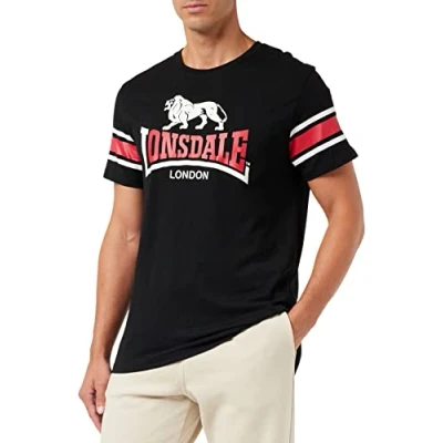 Afbeelding van Lonsdale Tshirt print, Heren, Maat: Small, Black red white