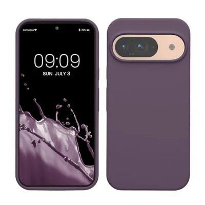 Afbeelding van kwmobile hoesje geschikt voor Google Pixel 9 / Pro case Siliconen telefoonhoesje Telefoon beschermhoes Smartphone cover in Bleke iris