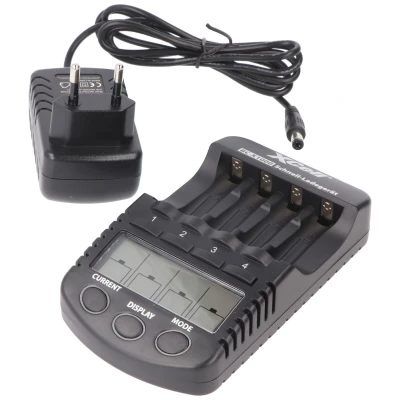 Afbeelding van Snellader met LCD display, voor 1,2V NiMH AA Mignon, AAA Micro batterij