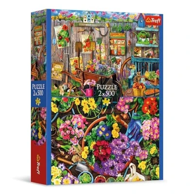 Afbeelding van Trefl 2 in 1 puzzel: huishoudens de tuin x 500 stukjes Set van twee puzzels, DIY, creatief entertainment, voor volwassenen en kinderen vanaf 10 jaar