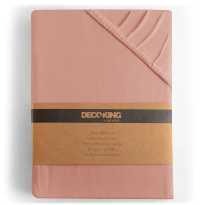 Image de DecoKing Drap Housse 120x200 140x200 cm 100% Coton Peigné Jersey Doux 120x200cm 140x200cm Saumon Amber