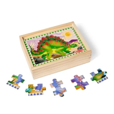 Afbeelding van Melissa &amp; Doug Dinosauruspuzzels in een doos Puzzels Houten speelgoed Ontwikkelingsspeelgoed 3+ Cadeau voor jongens en meisjes