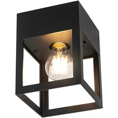 Afbeelding van QAZQA Moderne plafondlamp zwart Cela