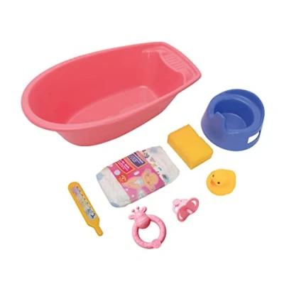 Afbeelding van Heless Poppenbad Roze Met Accessoires 40,5 Cm