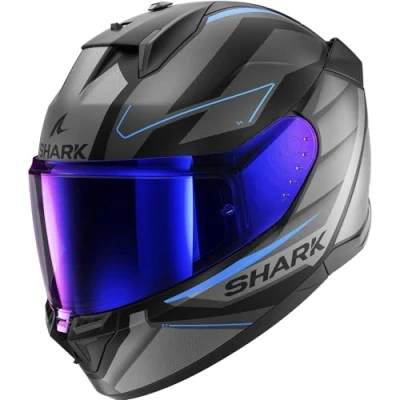 Afbeelding van Shark D Skwal 3 Sizler Mat Black Anthracite Blue KAB S Maat Helm