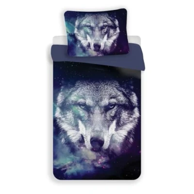 Afbeelding van Animal Pictures Dekbedovertrek Wolf Eenpersoons 140 x 200 cm Polyester