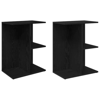 Afbeelding van vidaXL Nachtkastjes 2 st 46,5x29x61 cm bewerkt hout zwart eikenkleur
