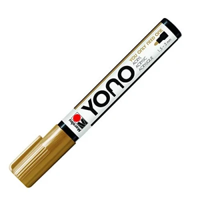 Afbeelding van Marabu YONO 12400103084 Marker, 084 goud, multifunctionele acrylstift met 1,5 3 mm ronde punt, op waterbasis, licht en waterbestendig, voor bijna alle oppervlakken