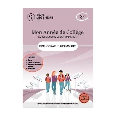 Image de Mon année de collège 3ème orthographe grammaire cahier cours et d&#039;entraînement