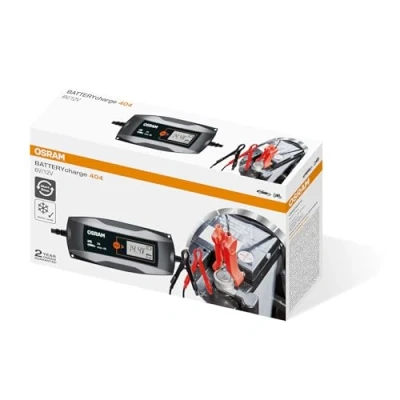 Afbeelding van OSRAM Acculader 4 Amp, intelligente acculader, 6/12 V, A, maximale belasting 90 Ah, start/stop compatibel, auto&#039;s met diesel/benzinemotoren, hybride/elektrische 12 V accu