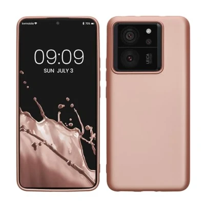 Afbeelding van kwmobile telefoonhoesje geschikt voor Xiaomi 13T / Pro Hoesje smartphone Back cover in metallic roségoud
