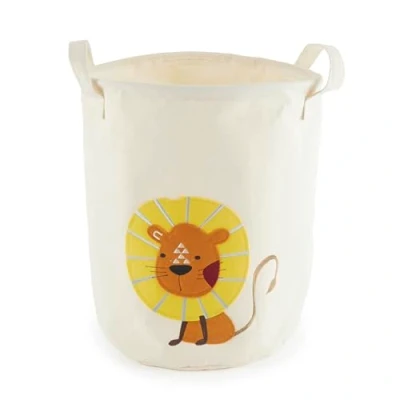 Afbeelding van Bieco wasmand voor baby&#039;s, leeuw, grote opbergmand kinderen, van katoen en waterdicht, opslag kinderkamer, meisjes, speelgoedmand