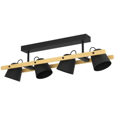 Afbeelding van EGLO connect.z Hornwood Z Plafondlamp 78 cm Zwart/Bruin Instelbaar RGB &amp; wit licht Dimbaar Zigbee