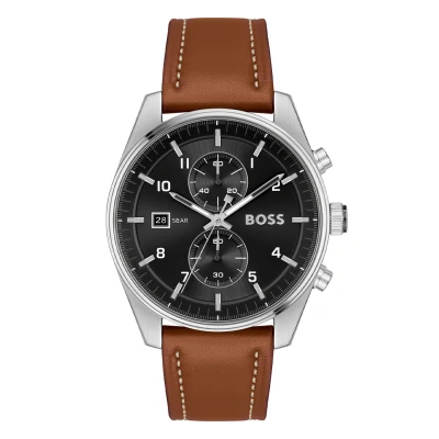 Afbeelding van BOSS Skytraveller Chronograaf, Heren, Maat: One Size, Brown/black