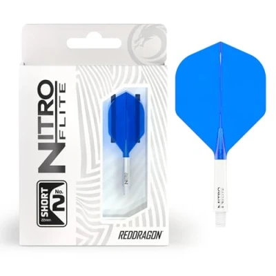 Afbeelding van RED DRAGON Darts Nitro Flite Flight &amp; Shaft Wit/Blauw Kort