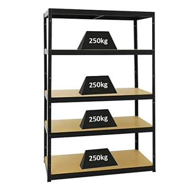 Afbeelding van PROREGAL Big Elephant rek voor zware lasten, zwart, 180 x 120 60 cm, belastbaar tot 250 kg, kelder, garage, opslag