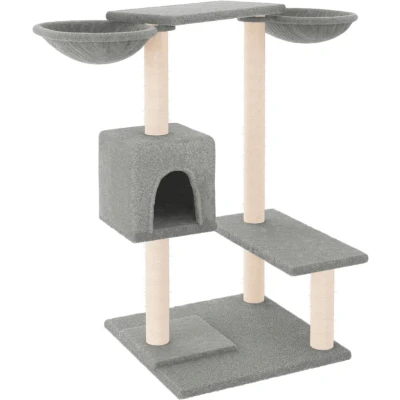 Afbeelding van vidaXL Kattenmeubel met krabpalen 82 cm lichtgrijs