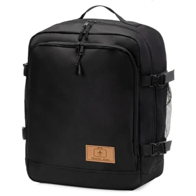 Afbeelding van multifunctionele rugzak, maat 40 x 30 20 cm, cabine vliegtuigtas, handtas, reistas met bandjes, zwart [102], Black Travel, Rugzak