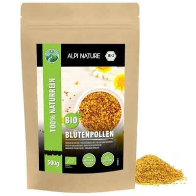 Afbeelding van Alpi Nature I Biologische bloemstuifmeel (500 g), natuurlijk bijenpollen, gedroogd, zonder additieven op basis van veelkleurig stuifmeel