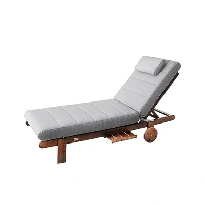 Afbeelding van PillowPrim Matras voor tuinmeubelen, ligstoel, balkon, buiten, kussen, zitkussen, bankkussen, asgrijs, 204 x 60 cm