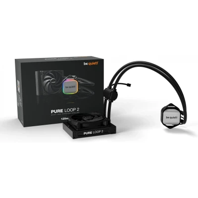 Afbeelding van be quiet! Pure Loop 2 120 mm Vloeistof koelsysteem processor afmeting radiator 154 ARGB Pomp 1x Wings 3 PWM fans voor Intel LGA 1700, 1200, 115x AMD AM5, AM4 zwart