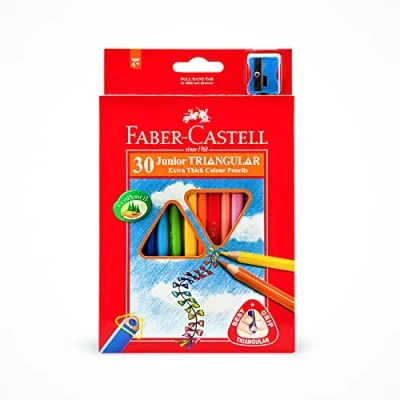 Afbeelding van Faber Castell Kleurpotlood FC driekant jumbo kartonnen etui à 30 stu