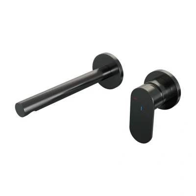 Afbeelding van Brauer Rechte uitloop Links Breed plat Rozetten Geborsteld Gunmetal PVD