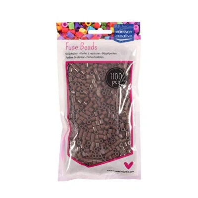 Afbeelding van Vaessen Creative Strijkparels, bruin, set van 1100 stuks DIY voor kinderen, sieraden maken, decoratie, huis en andere creatieve vrijetijdsideeën, 5 mm
