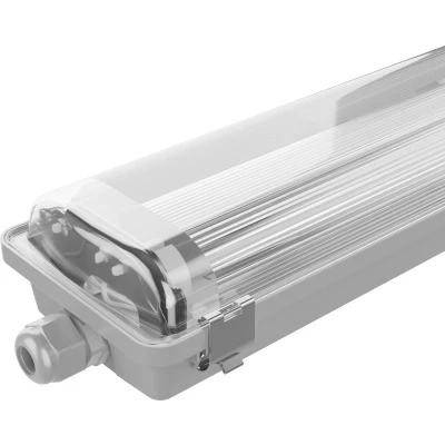 Afbeelding van Ledvion LED TL Armatuur, Dubbel, 60CM, RVS Clips, IP65, Koppelbaar