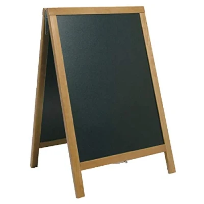 Afbeelding van Securit Duplo teakhouten stoepbord 85x55cm