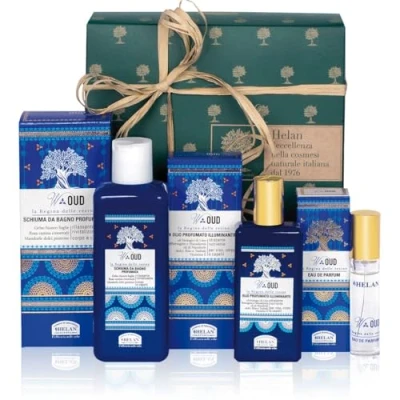 Afbeelding van Helan, W Oud Cadeauset voor dames met geur dames, kruidennoten, 10 ml, shampoo lichaam en haar, olie gezicht, geparfumeerd vitamine E zoete amandelolie, 50 ml