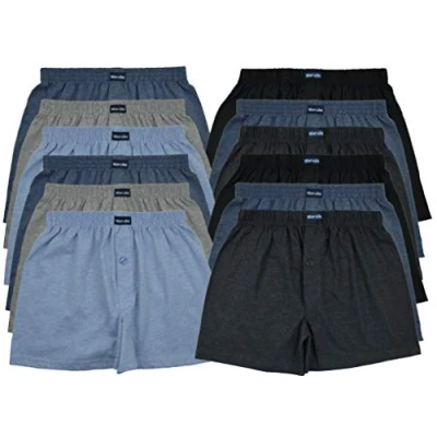 Afbeelding van MioRalini Topaanbieding 12 of 6 kleurrijke boxershorts in neutrale klassieke effen kleuren voor heren S M L XL 2XL 3XL 4XL 5XL 6XL 7XL
