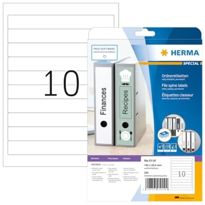Afbeelding van HERMA printeretiketten A4, 192 x 25.4, 250 pcs