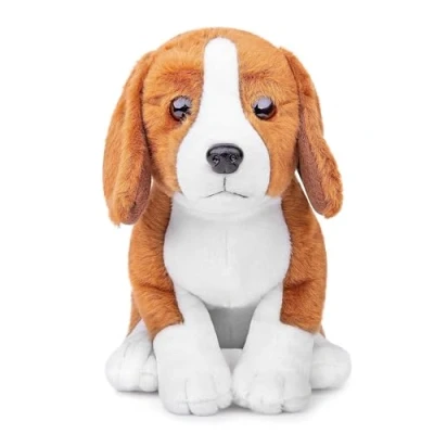 Afbeelding van lilizzhoumax Beagle hond, pluche, 30 cm, gesimuleerd, kawaii dier, realistisch speelgoed voor wilde dieren, cadeau vrienden en kinderen