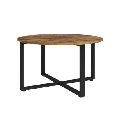 Afbeelding van Vicco Salontafel Fyrk, Eiken rustiek/Zwart, 80 x 47 cm met een metalen frame