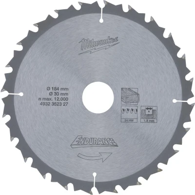 Afbeelding van Milwaukee Cirkelzaagblad 184 x 30 mm (24 tanden)
