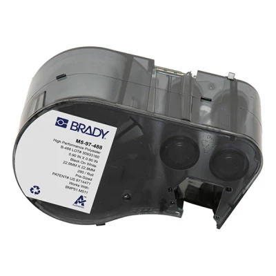 Image de Brady M5 97 488 étiquettes en polyester 22,86 mm x (d&#039;origine) noir sur blanc