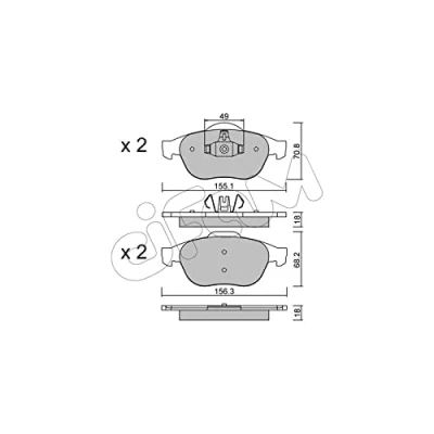 Afbeelding van CIFAM 822 336 2 Remblokkenset Excl. slijtage waarschuwingscontact RENAULT: SCENIC