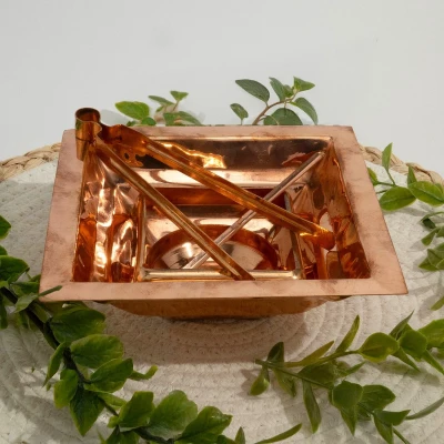 Afbeelding van Puur koperen Havan Kund set (5 delig)