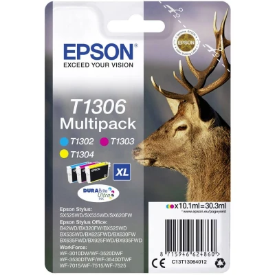 Afbeelding van Epson T130 (C13T130640) Inktcartridge 3 kleuren Voordeelbundel
