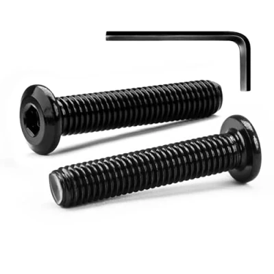 Afbeelding van M5 x 35 mm, 10 stuks zeskantige platte kopbouten, roestvrij staal A2 V2A, zwart geoxideerde afwerking (met doelsleutels)