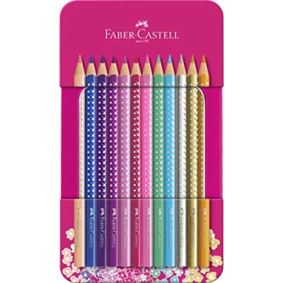 Afbeelding van Faber Castell kleurpotloden Sparkle 12 stuks in blik FC 201737