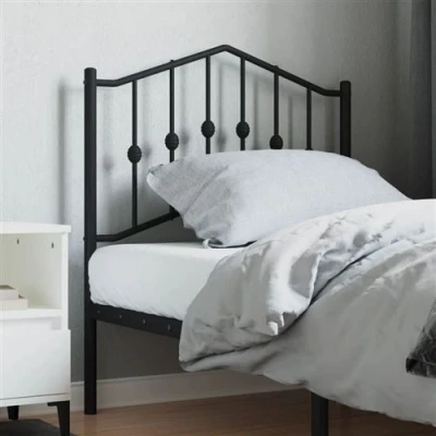 Afbeelding van vidaXL Hoofdbord 80 cm metaal zwart