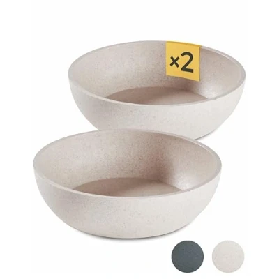 Afbeelding van PiuPet® Voerbak voor honden, 2 x 1 l, beige, vaatwasmachinebestendig, diameter 17,5 cm, waterbak voederbak en drinkbak puppyaccessoire