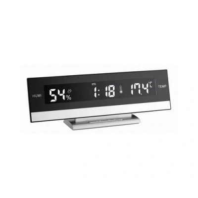 Image de Réveil à quartz TFA Dostmann 60.2011 noir argent