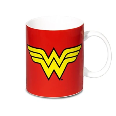 Afbeelding van Logoshirt® DC Comics I Wonder Woman Logo Koffiemok van porselein 300 ml Vaatwasser en magnetronbestendig In kleurrijke geschenkverpakking Origineel gelicentieerd design